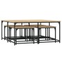 Stackable coffee tables 5 pieces engineered wood Sonoma oak by , Coffee table - Ref: Foro24-835335, Price: 78,25 €, Discount: %