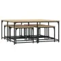 Stapelbare Couchtische 5 Stück aus Holzwerkstoff Sonoma-Eiche von , Couchtisch - Ref: Foro24-835335, Preis: 77,61 €, Rabatt: %