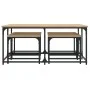 Stapelbare Couchtische 5 Stück aus Holzwerkstoff Sonoma-Eiche von , Couchtisch - Ref: Foro24-835335, Preis: 77,61 €, Rabatt: %