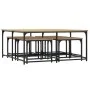 Stapelbare Couchtische 5 Stück aus Holzwerkstoff Sonoma-Eiche von , Couchtisch - Ref: Foro24-835335, Preis: 77,61 €, Rabatt: %