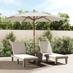 Garden umbrella with sand-colored wooden pole 299x240 cm by , Umbrellas - Ref: Foro24-363167, Price: 80,76 €, Discount: %