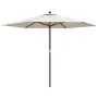 Garden umbrella with sand-colored wooden pole 299x240 cm by , Umbrellas - Ref: Foro24-363167, Price: 82,76 €, Discount: %