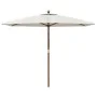 Garden umbrella with sand-colored wooden pole 299x240 cm by , Umbrellas - Ref: Foro24-363167, Price: 82,76 €, Discount: %