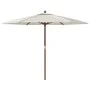 Garden umbrella with sand-colored wooden pole 299x240 cm by , Umbrellas - Ref: Foro24-363167, Price: 82,76 €, Discount: %