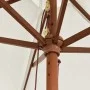Garden umbrella with sand-colored wooden pole 299x240 cm by , Umbrellas - Ref: Foro24-363167, Price: 82,76 €, Discount: %