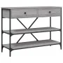 Console table with drawers shelves engineered wood Sonoma gray by , Side tables - Ref: Foro24-833406, Price: 104,16 €, Discou...