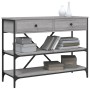 Console table with drawers shelves engineered wood Sonoma gray by , Side tables - Ref: Foro24-833406, Price: 105,78 €, Discou...