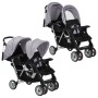 Tandem steel gray and black stroller for 2 children by vidaXL, Baby strollers - Ref: Foro24-10113, Price: 203,53 €, Discount: %