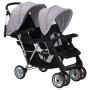 Tandem steel gray and black stroller for 2 children by vidaXL, Baby strollers - Ref: Foro24-10113, Price: 203,53 €, Discount: %