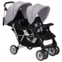 Tandem steel gray and black stroller for 2 children by vidaXL, Baby strollers - Ref: Foro24-10113, Price: 199,84 €, Discount: %