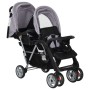 Tandem steel gray and black stroller for 2 children by vidaXL, Baby strollers - Ref: Foro24-10113, Price: 203,53 €, Discount: %