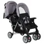 Tandem steel gray and black stroller for 2 children by vidaXL, Baby strollers - Ref: Foro24-10113, Price: 199,84 €, Discount: %