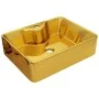 Waschbecken mit Wasserhahnloch 48x37x13,5 cm aus goldenem Keramik. von , Sinkt - Ref: Foro24-143486, Preis: 95,97 €, Rabatt: %