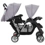 Tandem steel gray and black stroller for 2 children by vidaXL, Baby strollers - Ref: Foro24-10113, Price: 203,53 €, Discount: %