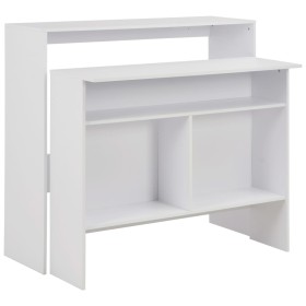 Mesa de bar con 2 tableros blanca 130x40x120 cm
