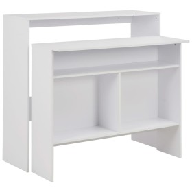 Mesa de bar con 2 tableros blanca 130x40x120 cm by , Kitchen and dining tables - Ref: Foro24-280217, Price: 189,38 €, Discoun...
