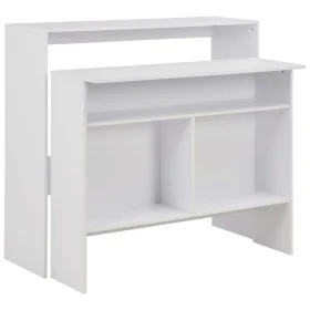 Mesa de bar con 2 tableros blanca 130x40x120 cm de , Mesas de cocina y de comedor - Ref: Foro24-280217, Precio: 199,34 €, Des...