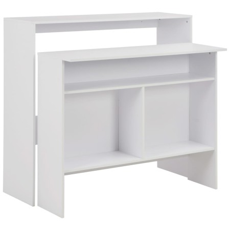 Mesa de bar con 2 tableros blanca 130x40x120 cm by , Kitchen and dining tables - Ref: Foro24-280217, Price: 189,21 €, Discoun...