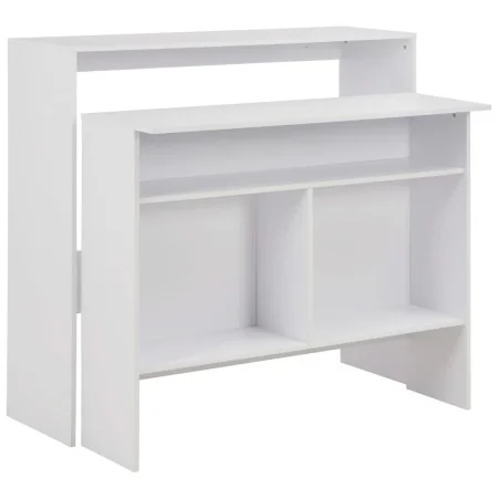 Mesa de bar con 2 tableros blanca 130x40x120 cm by , Kitchen and dining tables - Ref: Foro24-280217, Price: 199,34 €, Discoun...