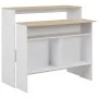Hoher Bartisch mit 2 Tischplatten in Weiß und Eiche, 130x40x120 cm. von , Küchen- und Esstische - Ref: Foro24-280220, Preis: ...
