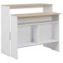 Hoher Bartisch mit 2 Tischplatten in Weiß und Eiche, 130x40x120 cm. von , Küchen- und Esstische - Ref: Foro24-280220, Preis: ...
