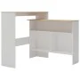 Mesa alta de bar con 2 tableros blanco y roble 130x40x120 cm by , Kitchen and dining tables - Ref: Foro24-280220, Price: 188,...