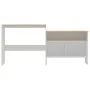Mesa alta de bar con 2 tableros blanco y roble 130x40x120 cm by , Kitchen and dining tables - Ref: Foro24-280220, Price: 188,...
