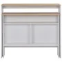 Mesa alta de bar con 2 tableros blanco y roble 130x40x120 cm by , Kitchen and dining tables - Ref: Foro24-280220, Price: 188,...
