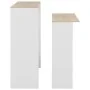 Mesa alta de bar con 2 tableros blanco y roble 130x40x120 cm by , Kitchen and dining tables - Ref: Foro24-280220, Price: 188,...