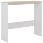 Mesa alta de bar con 2 tableros blanco y roble 130x40x120 cm by , Kitchen and dining tables - Ref: Foro24-280220, Price: 191,...