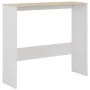 Mesa alta de bar con 2 tableros blanco y roble 130x40x120 cm by , Kitchen and dining tables - Ref: Foro24-280220, Price: 188,...