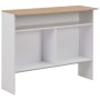 Mesa alta de bar con 2 tableros blanco y roble 130x40x120 cm by , Kitchen and dining tables - Ref: Foro24-280220, Price: 191,...