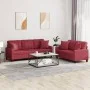 Juego de sofás con cojines 2 piezas cuero sintético rojo tinto by , Sofas - Ref: Foro24-3201391, Price: 487,09 €, Discount: %