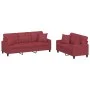 Juego de sofás con cojines 2 piezas cuero sintético rojo tinto by , Sofas - Ref: Foro24-3201391, Price: 487,09 €, Discount: %