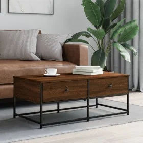 Mitteltisch aus braunem Eichenfurnierholz 100x51x40 cm von , Couchtisch - Ref: Foro24-833974, Preis: 61,02 €, Rabatt: %
