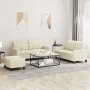Juego de sofás con cojines 3 piezas cuero sintético crema by , Sofas - Ref: Foro24-3201364, Price: 477,51 €, Discount: %