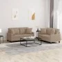 Juego de sofás con cojines 2 piezas cuero sintético capuchino by , Sofas - Ref: Foro24-3201372, Price: 422,12 €, Discount: %