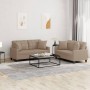 Juego de sofás con cojines 2 piezas cuero sintético capuchino by , Sofas - Ref: Foro24-3201372, Price: 431,53 €, Discount: %