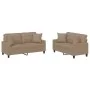 Juego de sofás con cojines 2 piezas cuero sintético capuchino by , Sofas - Ref: Foro24-3201372, Price: 422,12 €, Discount: %