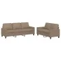 Zweiteiliges Sofaset mit Kissen aus synthetischem Capuccino-Leder. von , Sofas - Ref: Foro24-3201422, Preis: 429,96 €, Rabatt: %