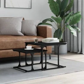 Mesa de centro apilable 2 piezas madera de ingeniería negro by , Coffee table - Ref: Foro24-833368, Price: 31,96 €, Discount: %