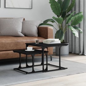 Stapelbarer Couchtisch, 2-teilig, aus schwarzer Spanplatte von , Couchtisch - Ref: Foro24-833368, Preis: 33,17 €, Rabatt: %