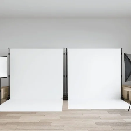Soportes de telón de fondo 2 uds acero negro 305x243 cm by , studio montages - Ref: Foro24-3187467, Price: 190,25 €, Discount: %