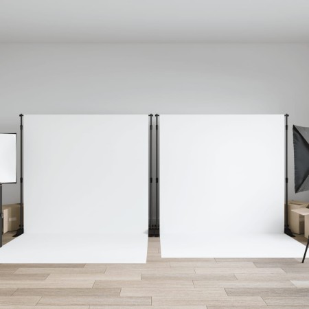 Soportes de telón de fondo 2 uds acero negro 305x243 cm by , studio montages - Ref: Foro24-3187467, Price: 193,39 €, Discount: %