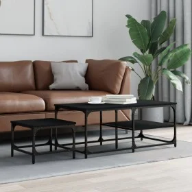 Mesas de centro apilables 2 piezas madera de ingeniería negro by , Coffee table - Ref: Foro24-835394, Price: 49,08 €, Discoun...