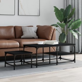 Stapelbare Couchtische, 2-teilig, aus schwarzem Ingenieurholz von , Couchtisch - Ref: Foro24-835394, Preis: 49,78 €, Rabatt: %