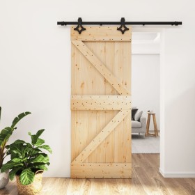 Puerta corredera con herrajes madera maciza de pino 85x210 cm von , Türen - Ref: Foro24-3203123, Preis: 187,44 €, Rabatt: %