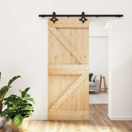 Puerta corredera con herrajes madera maciza de pino 85x210 cm by , Doors - Ref: Foro24-3203123, Price: 187,66 €, Discount: %