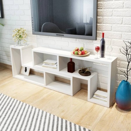 Weißer L-förmiger TV-Schrank von vidaXL, TV-Möbel - Ref: Foro24-243066, Preis: 130,09 €, Rabatt: %