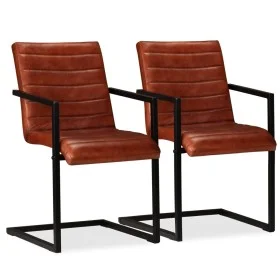 Dining chairs 2 units brown genuine leather by , dining chairs - Ref: Foro24-245658, Price: 337,80 €, Discount: %